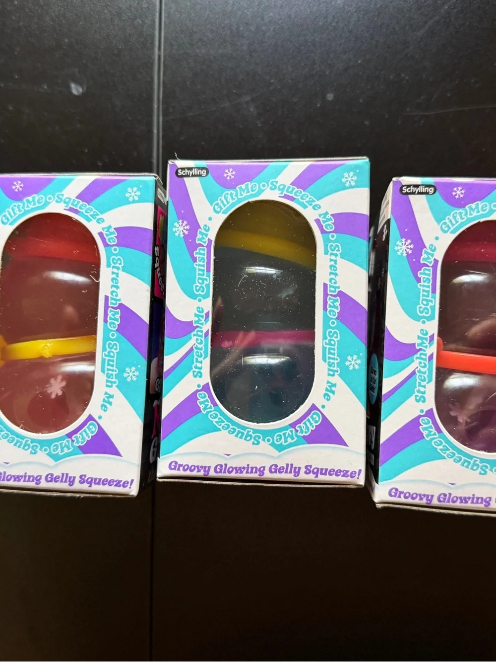 Lot of 3 New Nee Doh Schylling Groovy Glowman Snowman Glow in Dark Squishmas